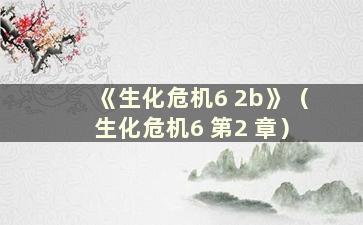 《生化危机6 2b》（生化危机6 第2 章）